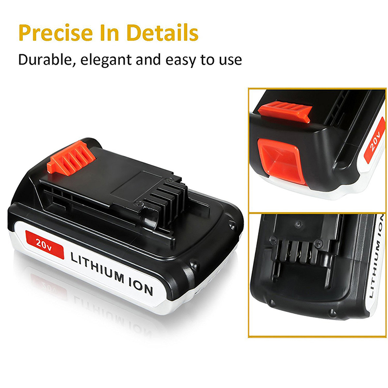 Athsholáthar 20VAh Li-ian 2000mA cadhnraí gan sreang do LB20 Black \u0026 Decker, LBX20, LBX4020, LB2X4020 Tools