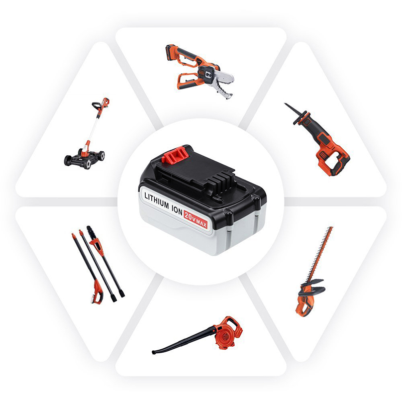 Cadhnraí Li-ion athsholáthair 20V 3000mAh le haghaidh Black \u0026 Decker LB20, LBX20, LBX4020, Druileanna Leictreacha LB2X4020