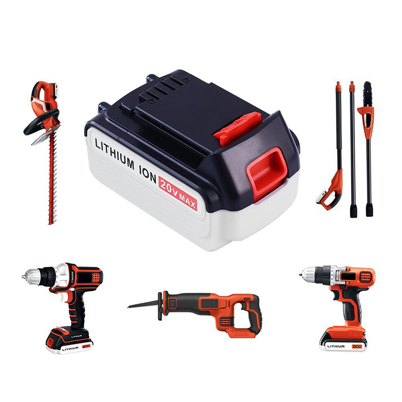 Maidir le Black \u0026 Decker LB20, LBX20, LBX4020, LB2X4020 Cadhnraí Uirlis Athsholáthair Pacáiste Ceallraí Li-ian 20V 6000mAh